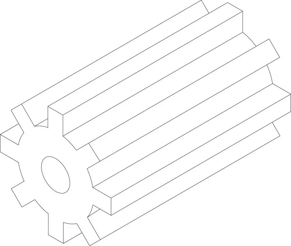 Zylindrisches Bauteil mit mehreren symmetrischen Rillen und einem innenliegenden Loch, möglicherweise Teil eines Wassersystems von Bosch.